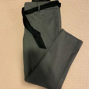 LOFT Black Marisa Cut Dress Pants with Velvet Belt